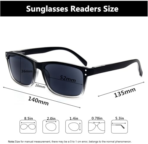 NORPERWIS 2 Pack Unisex Classic Style Sunglasses Readers - Comfortable Simple Stylish Readers
