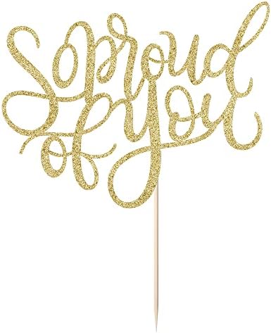 So Proud of You Cake Topper,2026 Graduation Cake Topper,Congrats Grad Party Decorations,2026 High School/College/University Graduation Party Decoration Supplies. (gold)
