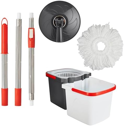 Clorox Nesting Spin Mop - Two-Bucket System, Easy Fill & Empty, Powerful Cleaning, Hex Design Mop Head, Spinning Handle