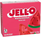 Jell-O Gelatin Dessert Mix, Watermelon Flavored, Artificially Flavored, Fat Free, Quick & Easy Dessert, 3 oz (Pack of 4)