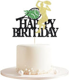 Tennis Happy Birthday Cake Topper Boys Men Tennis Player Cake Toppers Racket Ball Sport Theme Happy Birthday Party decoration black glitter