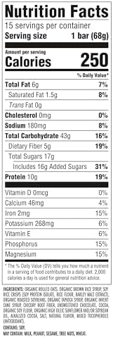 CLIF BAR - Energy Protein Bars - Chocolate Brownie - Made with Organic Oats - Energy Bars - Non-GMO - (15 Pack)