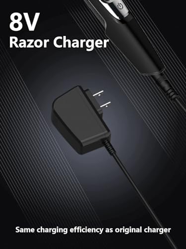 8V Shaver Charger Compatible with Philips Norelco Hq840 Beard Trimmer Power Cord Replacement Compatible with Multigroom Series 3000 MG3750 MG3750/50 MG3750/10 MG3750/60 MG3760 Supply Battery Adaptor