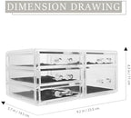 KOMBIUDA Stackable Makeup Organizer Drawer, Jewelry Holder and Cosmetic Storage Box, Plastic Dressing Table Makeup Container for Bathroom and Desktop Use