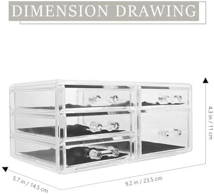 KOMBIUDA Stackable Makeup Organizer Drawer, Jewelry Holder and Cosmetic Storage Box, Plastic Dressing Table Makeup Container for Bathroom and Desktop Use