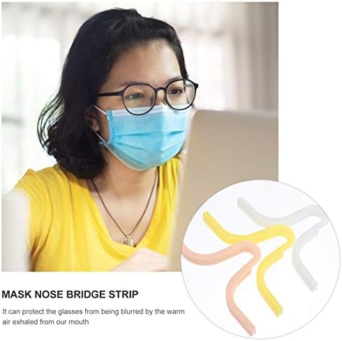 EXCEART Anti- Fog Nose Bridge Pads Strip Self- Adhesive Face Inner Support Frame Eyeglasses Nose Pads Plastic Seal Nose Cushion Holder Eyeglasses Strip