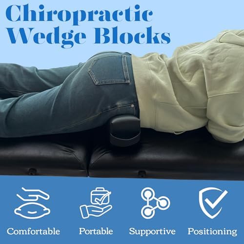 Oiktylr SOT Blocks Chiropractic, Soft & Comfortable Pelvic Blocks Wedges - Elastic Support Sponge - Dejarnette Style Pelvic Sacral Blocks, Chiropractor Wedges Blocks Set for HIPS (Glossy Black)