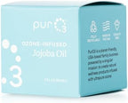 PurO3 Ozonated Jojoba Oil – Pure, Natural, Organic Skincare for Face & Body – Oxygenated Healing Lotion, Moisturizer & Beauty Cream in a Glass Jar – O3 Therapy Salve, 2 oz