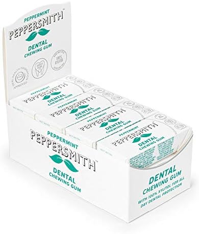 Peppersmith Xylitol Natural English Peppermint Gum 12 x 0.52oz pack