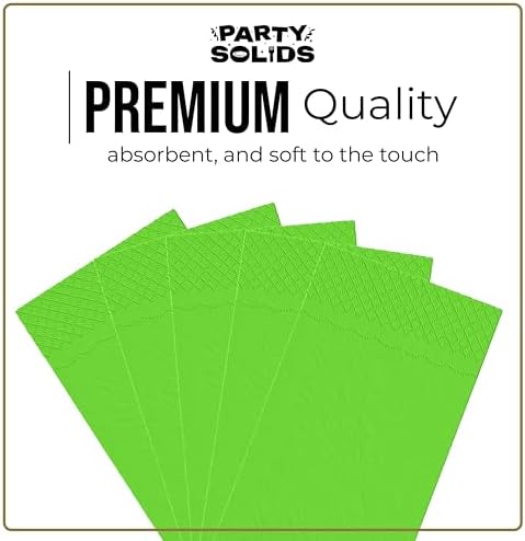 Party Solids Lime Green Dinner Napkins Disposable 8" x 4" Folded - 40 Pcs 2 Ply Lime Green Napkins Disposable Paper Guest Towels for Bathrooms, Dinners, Everyday Parties & Party Supplies