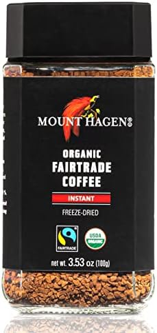 Mount Hagen 3.53oz Organic Freeze Dried Instant Coffee - 3 pack | Eco-friendly Coffee Made From Organic Medium Roast Arabica Beans | Fair-Trade Coffee Instant [3 x 3.53oz Jar]