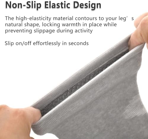 Thicken Knee Warmer with Fleece Lining Stretchy Anti-Slip Arthritic Knee Sleeves Knit Soft Thermal Knees Wrap Pad Leg Sleeve