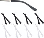 Eyeglass Replacement Temples,Silicone Glasses End Tips Ear Sock Pieces Sleeve for Thin Metal Glasses Legs,8 Pairs