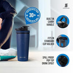 Ice Shaker Insulated Stainless Steel Shaker Bottle | 26oz, Navy | Cold for 30+ Hours | Insulated Cup with Twist-on Agitator | Odor-Free Bottle for Protein Shakes, Water, Smoothies, Cocktails