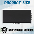 Kinlop 100 Pieces 31.5 x 71 Inch Disposable Bed Sheets Breathable Massage Table Cover Black Tattoo Drape Sheets Fabric Non-woven Bed Cover for Travel Spa Hotel Salon(Unperforated)