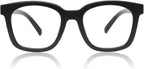 JiSoo Square Oversized Reading Glasses Women 2.0, Chunky Stylish Designer Readers 2.0 Women with Spring Hinge, Black 2.0