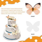 Edible Butterflies Cake Decorations Set of 50Pcs - Edible Wafer Paper Butterflies Cupcake Toppers for Wedding, Anniversary, Birthday Party Decorating (Orange)