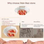 Abdominal Massager with Heat, Natural Stone Deep Kneading Belly Massager for Pain Relief & Relaxation, Portable Abdominal Massage Device for Women Self Care & Gift