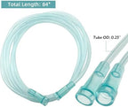 3 Pack Oxygen Mask for Face Adult with 7 Ft Tube, Oxygen Mask with Adjustable Elastic Strap - Adult Standard L,Green