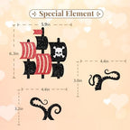 Pirate Cake Topper, Pirate Ship Cake Decor, Black Glitter Octopus Tentacles Skeleton Cake Topper for Baby Shower, Pirate Treasure Themed Birthday Party Decoration
