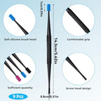 Piriuuo 9 Pcs Ear Wax Removal Tool Spiral Ear Wax Remover Silicone Ear Cleaning Kit Reusable Ear Cleaner Wax Remover for Ears Safe Ear Wax Removal Tool for Olders Adult Kids
