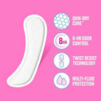 Carefree Panty Liners, Long Liners, Unwrapped, Unscented, 92ct