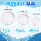 Jenaai 100 Pieces Clear Bubble Balls Cake Toppers Mini Plastic Clear Pearl Ball Cupcake Toppers for Baby Shower Mermaid Birthday Party Wedding Anniversary Decor