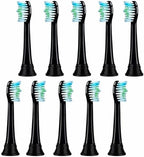 Replacement Toothbrush Heads Compatible with Fronix Electric Toothbrush, 10 Pack Black