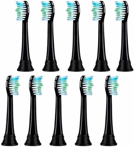 Replacement Toothbrush Heads Compatible with Fronix Electric Toothbrush, 10 Pack Black