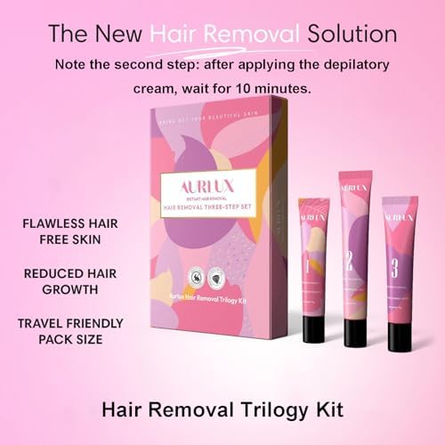 Hair Remover Cream for Face, 15 Minutes - Facial Hair Removal for Women, Hair Removal Trilogy Kit for Coarse, Fine and Stubborn Hairs, Removes Hair from Chin, Upper Lip & Sideburns (1 Set)