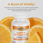 Nature’s Lab Gold Super Vitamin C 1000mg – Immune System Support – Contains Bioflavonoids Complex & Quercetin – Non-Acidic, Non-GMO, Gluten Free, Vegan – 120 Capsules (2 Month Supply)