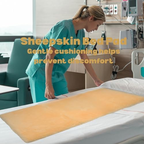 Natural Sheepskin for Bed Sores and Skin Irritation | Gisborne 100% Real Medical Sheepskins with Non-Slip Back for Pain Relief and Discomfort, Wool Seat Pad, Natural, 30 in. x 60 in.