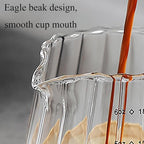 Wooden Handle Coffee Cup with Scale, Espresso Accessories Double Scale Glass Measuring Cup Milk Frother Glass Cup V-Shaped Espresso Cup