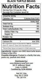 Black Turtle Beans 5 Pounds USDA Certified Organic, Non-GMO Bulk, Product of USA, Mulberry Lane Farms
