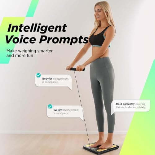 RunStar Scale for Body Weight and Fat, BMI Muscle Mass to 28 Body Composition, FSA&HSA Eligible Digital Bathroom Scales 8-Electrode with Voice Prompt High Accurate Bluetooth Weight Scale, Gold