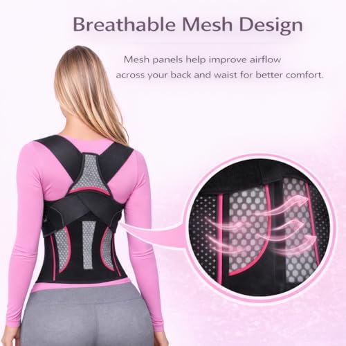 Breathable Posture Corrector for Women and Men-Back Shoulder Brace Posture Corrector for Neck Shoulder & Upper Back Pain Relief-Adjustable Back Straightener