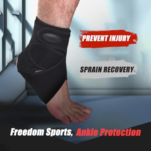 Luwint Youth Adjustable Ankle Brace, 1 Pair - Neoprene Foot Wrap Support for Sport Tendonitis Sprains Arthritis