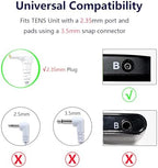 4 Pack Replacement TENS Lead Wires – 2.35mm Shielded Plug to Snap Electrode Cables – Compatible with TENS EMS Units and Snap Pads – Upgraded Durability for Electric Muscle Stimulator