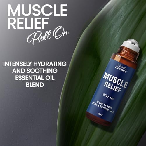 Muscle Relief Essential Oil Roll-On 10 ml - Pure & Natural Prediluted Blend for Sore Muscles, Aches & Recovery - Easy Roller for Athletes & Active Lifestyles - Nexon Botanics