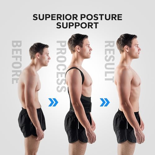 Posture Corrector for Men and Women, Adjustable Upper Back Brace, Comfortable Shoulder Support for Spine Alignment, Posture Training and Daily Wear Under Clothes (Small 26.8‘’-33.5‘’)