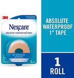 Nexcare Absolute Waterproof Tape, Flexible Foam Medical Tape, Secures Dressing and Keeps Wounds Dry - 1 In x 5 Yds, 1 Roll of Tape