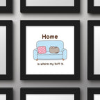 Trends International Gallery Pops Pusheen - Home Is Where My Butt Is Wall Art Wall Poster, 12.00" x 12.00", Black Frame Version