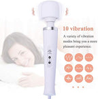 Vibrating Massager with 10 Pulse Settings Strong Vibration for Women,Personal Total Body Therapy Massager (White)