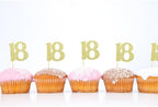 Sotpot 30PCS Gold Glitter 18th Birthday Cupcake Toppers Cheers to 18 Years Cupcake Picks for 18th Birthday Anniversary Party Decorations