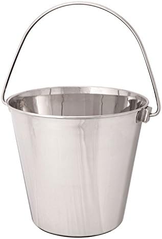ProSelect Heavy Duty Stainless Steel Pails — Durable Pails for Kennels and Farms - 8¾", 6-Quart