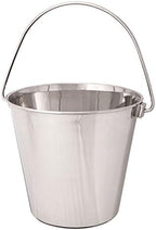 ProSelect Heavy Duty Stainless Steel Pails — Durable Pails for Kennels and Farms - 8¾", 6-Quart