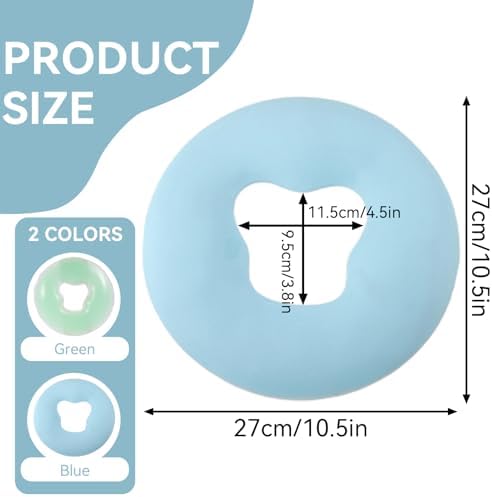 Silicone Face Massage Pillow, Spa Silicone Pillow for Massage Table, Soft Gel Face Relax Cushion Pad Beauty Face Relax Headrest Salon Skin Care Soft Overlay Travel Head Support(Blue)