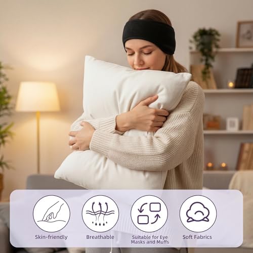 Chicingyou 3 Pcs Soundproof Ear Muffs Noise Cancelling Soft Ear Muffs for Men Women Sleeping Home Study Travel Fits All Heads(Black)