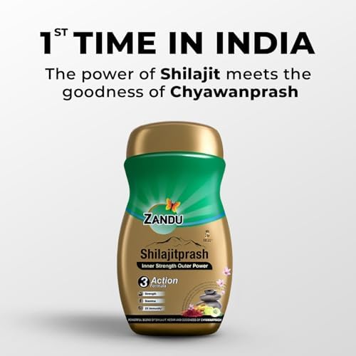 Zandu Shilajitprash, Combination of Shilajit and Selected Herbs of Chyawanpash, a Powerhouse of 47 Potent Ayurvedic Herbs, 3 Action Formula to Boost Strength, Stamina & Immunity, 900 Gm