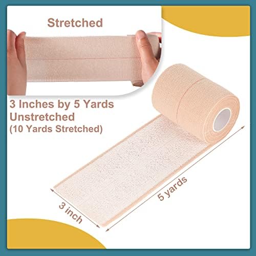 4 Rolls Elastic Tape Adhesive Elastic Tape Self Adhesive Bandage Wrap Flexible Stretch Bandages for Sports Support, Joint Protection & Pet Caring, 5 Yard(3 Inch in Width)